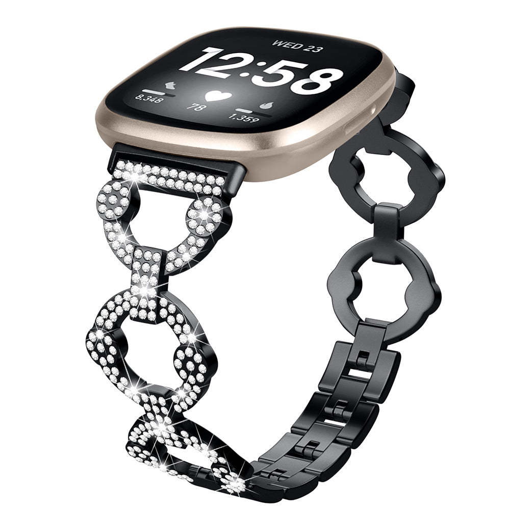 For Fitbit Versa 4 Sense 2 Rhinestone Decor Watch Band Stainless Steel Bracelet Wristband For Fitbit Versa 4 Sense 2 Rhinestone Decor Watch Band Stainless Steel Bracelet Wristband
